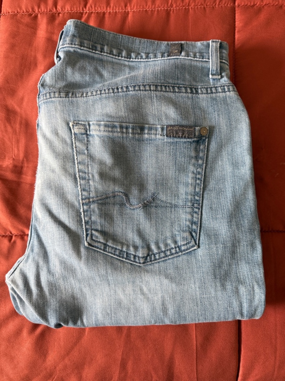 7 For All Mankind Light Blue Straight Jeans